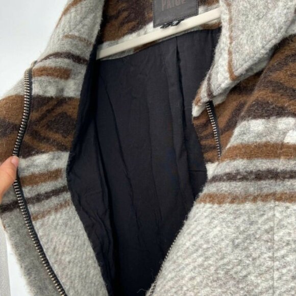 PAIGE HAYLYNN Coat Size Small Heather Grey/Custard/Dark Brown Wool‎ Blend - Picture 9 of 12